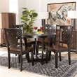 Bowery Hill Two-Tone Brown Finished Wood 5-Piece Dining Set
