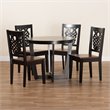 Bowery Hill Two-Tone Brown Finished Wood 5-Piece Dining Set