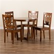 Bowery Hill Walnut Brown Finished Wood 5-Piece Dining Set