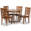 Bowery Hill Walnut Brown Finished Wood 5-Piece Dining Set
