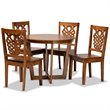 Bowery Hill Walnut Brown Finished Wood 5-Piece Dining Set