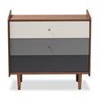 Bowery Hill Mid-Century Brown and Grey Gradient Finished Wood 3-Drawer Chest