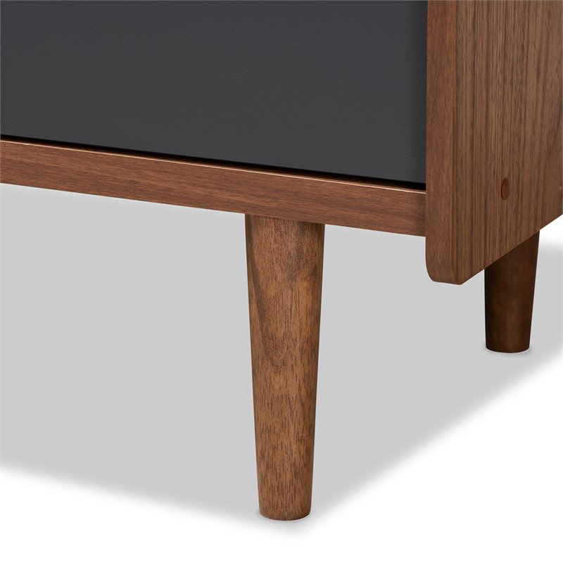 Bowery Hill Mid-Century Brown and Grey Gradient Finished Wood 3-Drawer Chest