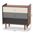 Bowery Hill Mid-Century Brown and Grey Gradient Finished Wood 3-Drawer Chest