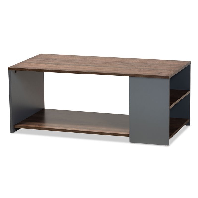 Bowery Hill Brown and Grey Finished Wood Storage Coffee Table