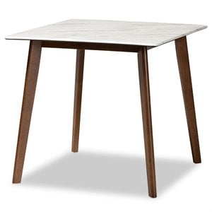bowery hill contemporary brown finished wood dining table