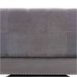 Bowery Hill Grey Velvet and Brown Finished Wood Storage Ottoman