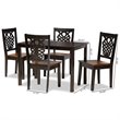 Bowery Hill Two-Tone Brown Finished Wood 5-Piece Dining Set