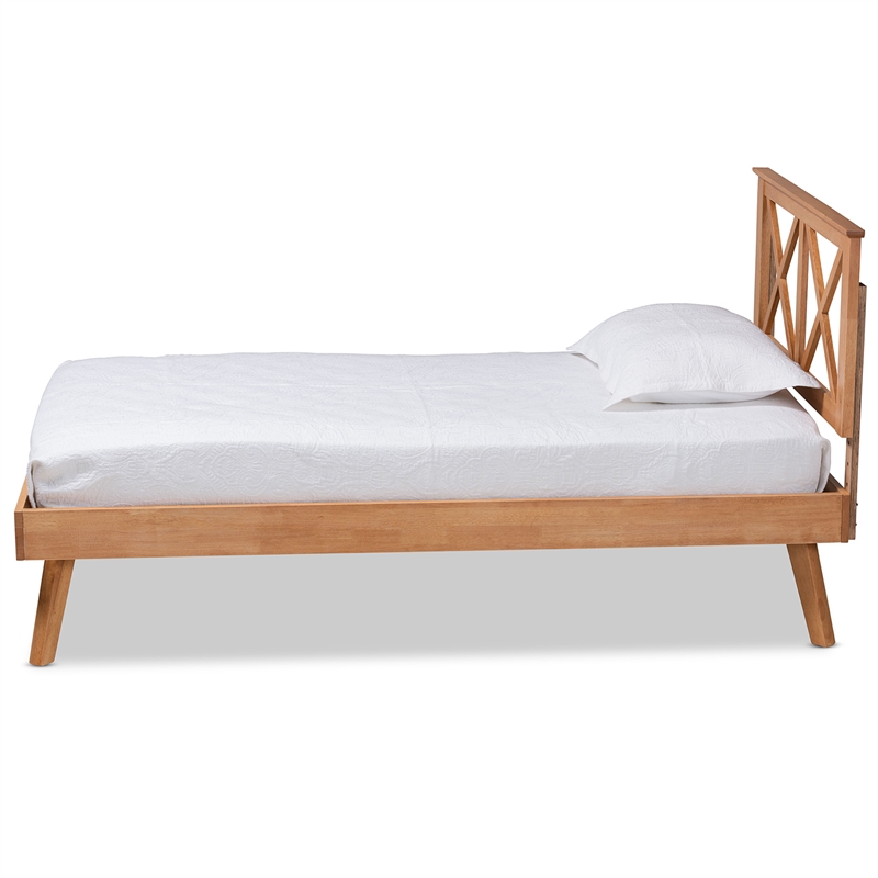 Bowery Hill Modern Brown Finished Wood Twin Size Platform Bed