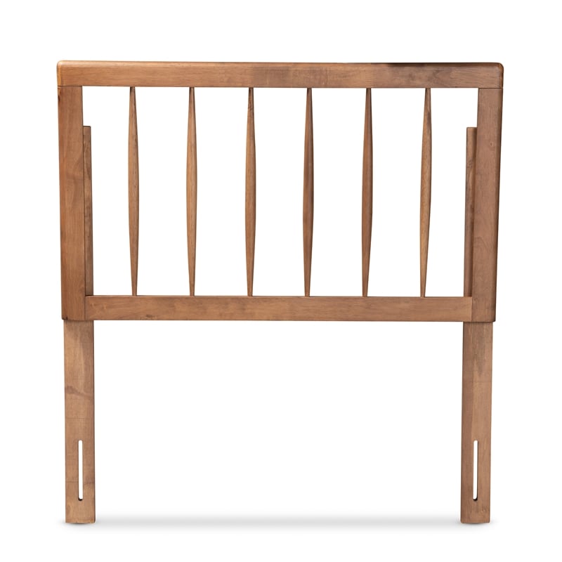 Bowery Hill Modern Rubber Wood Twin Size Headboard in Walnut