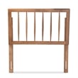 Bowery Hill Modern Rubber Wood Twin Size Headboard in Walnut