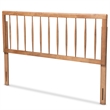 Bowery Hill Modern Rubber Wood Full Size Headboard with Wood Legs in Walnut