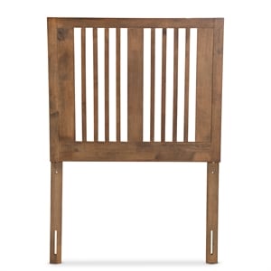 Bowery Hill Modern Ash Walnut Finished Wood Twin Size Headboard