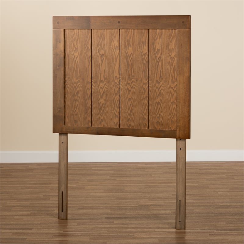 Bowery Hill Ash Walnut Finished Wood Twin Size Headboard
