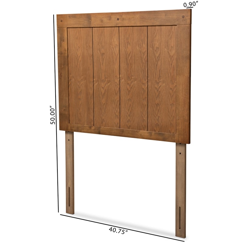 Bowery Hill Ash Walnut Finished Wood Twin Size Headboard