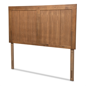 Bowery Hill Modern Rubber Wood/Engineered Wood King Size Headboard in Walnut