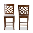Bowery Hill Contemporary Grey and Brown Finished Wood 2-Piece Counter Stool Set