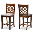 Bowery Hill Contemporary Grey and Brown Finished Wood 2-Piece Counter Stool Set