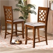 Bowery Hill Contemporary Grey and Brown Finished Wood 2-Piece Counter Stool Set