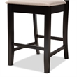 Bowery Hill Dark Brown Finished Wood 2-Piece Counter Stool Set