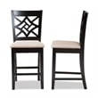 Bowery Hill Dark Brown Finished Wood 2-Piece Counter Stool Set