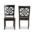 Bowery Hill Modern Dark Brown Finished Wood 2-Piece Dining Chair Set