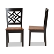 Bowery Hill Dark Brown Finished Wood 2-Piece Dining Chair Set
