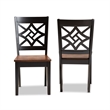 Bowery Hill Dark Brown Finished Wood 2-Piece Dining Chair Set