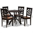 Bowery Hill Brown and Walnut Brown Finished Wood 5-Piece Dining Set
