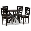 Bowery Hill Dark Brown Finished Wood 5-Piece Dining Set