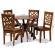 Bowery Hill Walnut Brown Finished Wood 5-Piece Dining Set