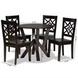 Bowery Hill Dark Brown Finished Wood 5-Piece Dining Set