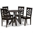 Bowery Hill Dark Brown Finished Wood 5-Piece Dining Set