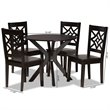 Bowery Hill Dark Brown Finished Wood 5-Piece Dining Set