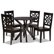 Bowery Hill Dark Brown Finished Wood 5-Piece Dining Set