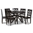 Bowery Hill Dark Brown Finished Wood 7-Piece Dining Set