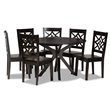 Bowery Hill Dark Brown Finished Wood 7-Piece Dining Set