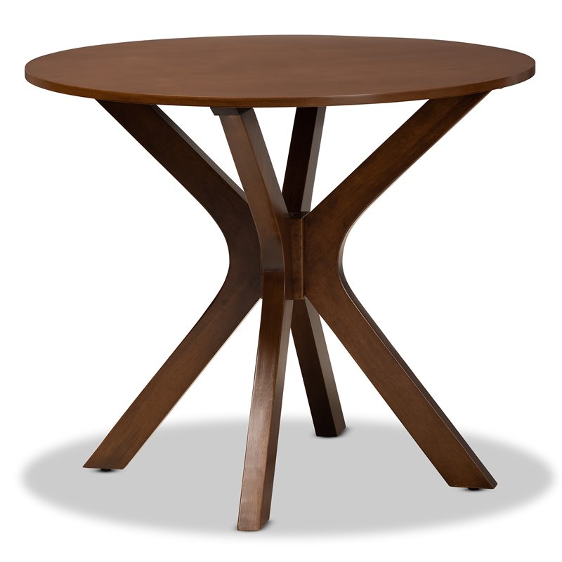 Bowery Hill Walnut Brown Finished Wood 5-Piece Dining Set
