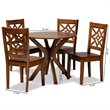 Bowery Hill Walnut Brown Finished Wood 5-Piece Dining Set