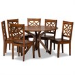 Bowery Hill Walnut Brown Finished Wood 7-Piece Dining Set