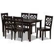 Bowery Hill Dark Brown Finished Wood 7-Piece Dining Set