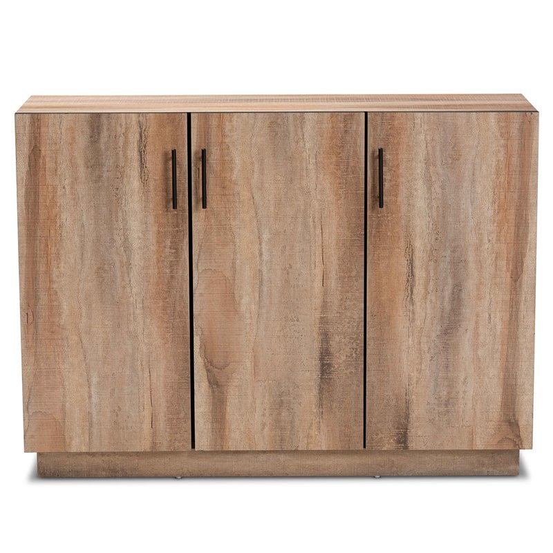 Bowery Hill Oak Finished Wood 3-Door Dining Room Sideboard Buffet