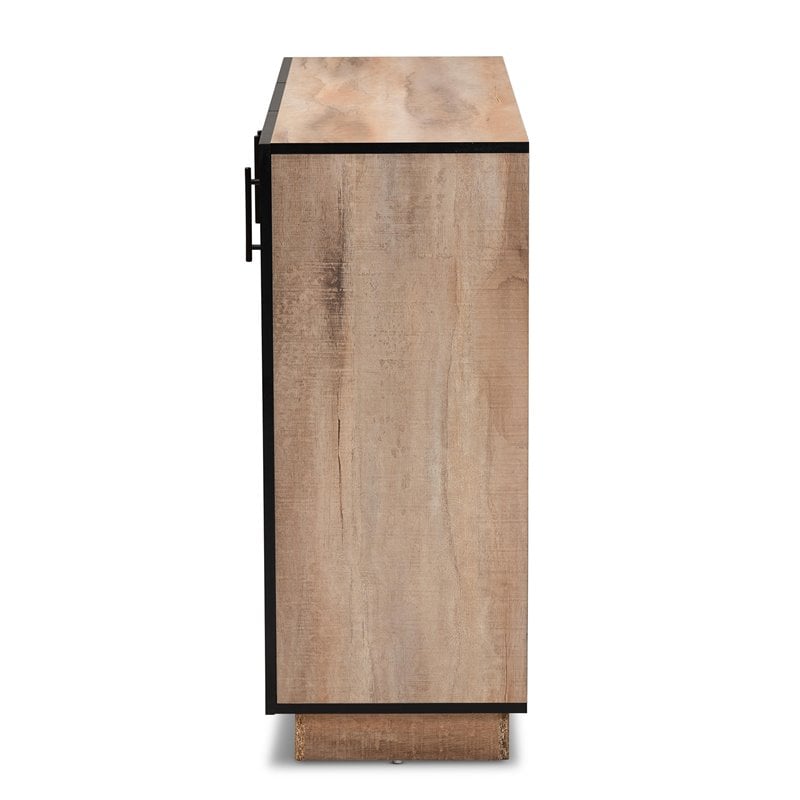 Bowery Hill Oak Finished Wood 3-Door Dining Room Sideboard Buffet