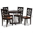 Bowery Hill Brown and Brown Finished Wood 5-Piece Dining Set