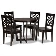 Bowery Hill Dark Brown Finished Wood 5-Piece Dining Set