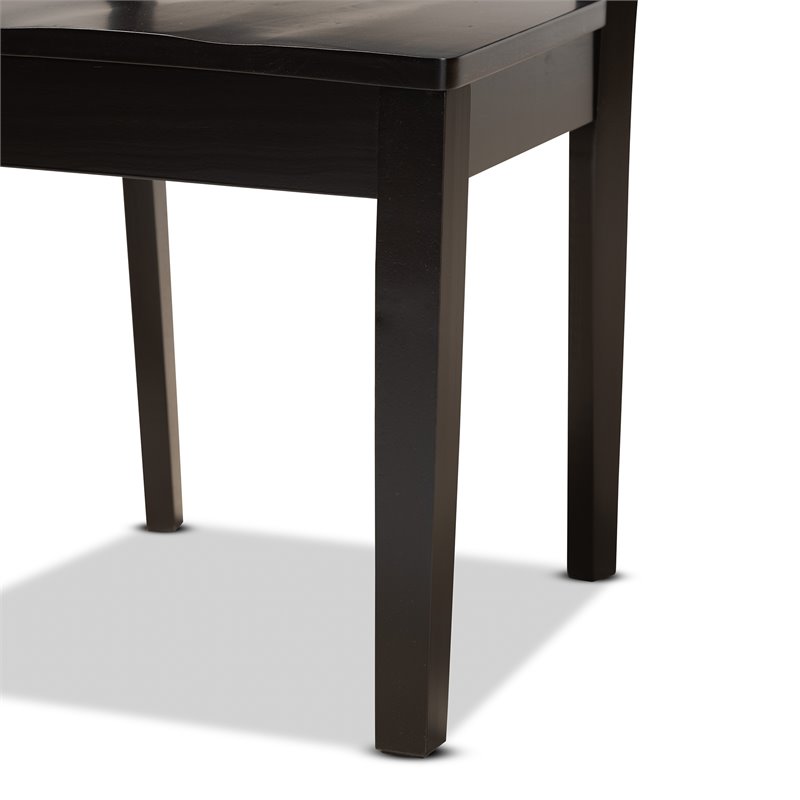 Bowery Hill Dark Brown Finished Wood 5-Piece Dining Set