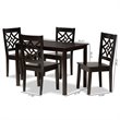 Bowery Hill Dark Brown Finished Wood 5-Piece Dining Set