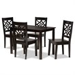 Bowery Hill Dark Brown Finished Wood 5-Piece Dining Set