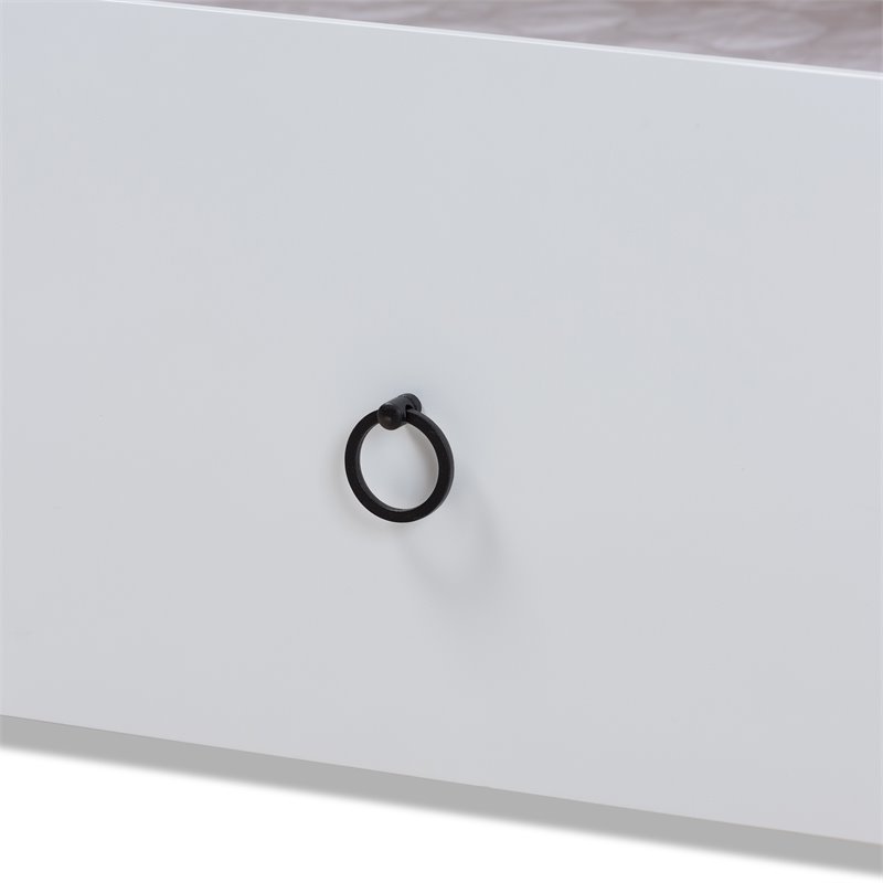 Bowery Hill Cottage White Finished Wood Full Size Daybed with Trundle