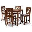 Bowery Hill Grey Brown Finished Wood 5-Piece Pub Set